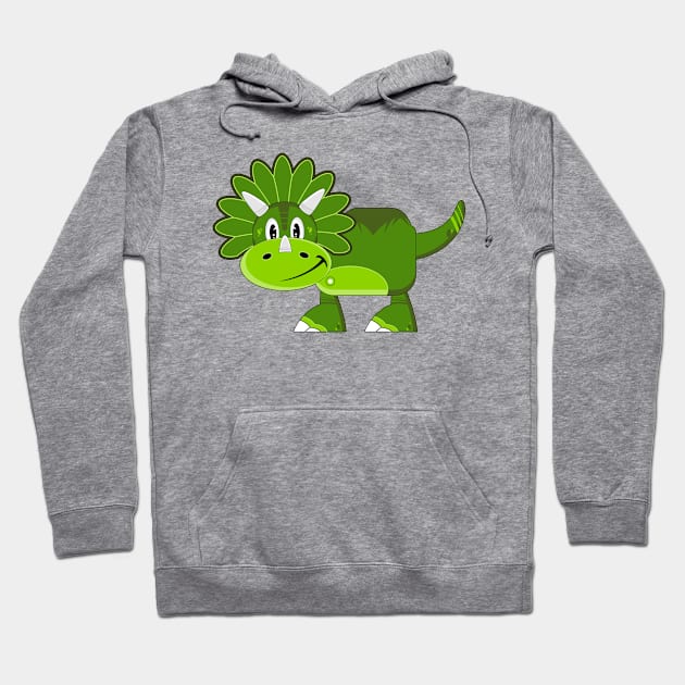 Cute Cartoon Triceratops Dinosaur Hoodie by markmurphycreative